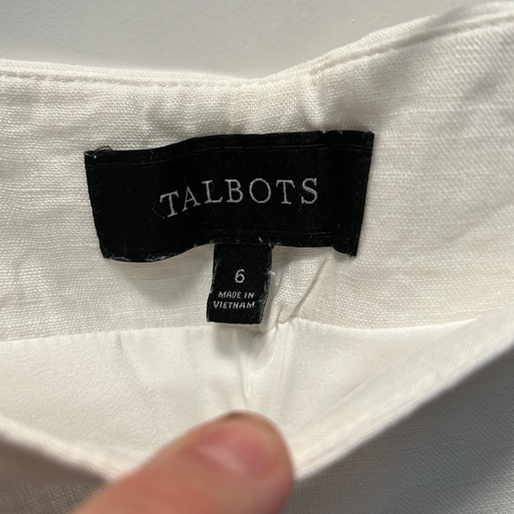 Talbots lined white linen pants - Picture 3 of 3